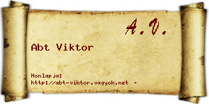 Abt Viktor névjegykártya